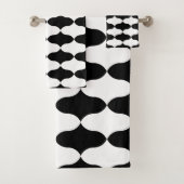 Abstract zwart-wit patroon bad handdoek (Insitu)