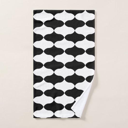 Abstract zwart-wit patroon bad handdoek (Handdoek)