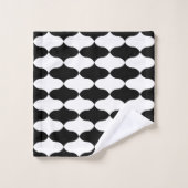 Abstract zwart-wit patroon bad handdoek (Wasdoekje)
