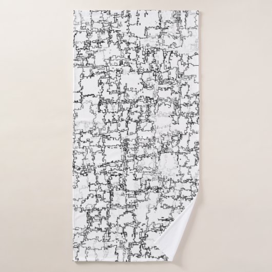 Abstract zwart-wit patroon badhanddoek (Badhanddoek)