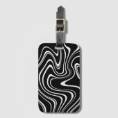 Abstract zwart-wit patroon bagagelabel (Voorkant (verticaal))