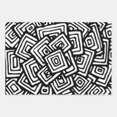 Abstract zwart-wit patroon inpakpapier vel (Voorkant 3)