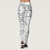 Abstract zwart-wit patroon leggings (Achterkant)