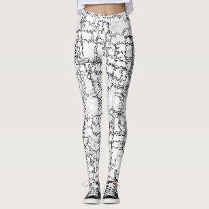 Abstract zwart-wit patroon leggings