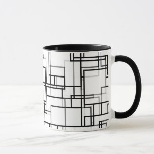 Abstract zwart-wit patroon mok