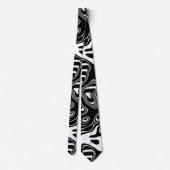 Abstract zwart-wit patroon stropdas (Achterkant)