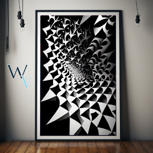 Abstract zwart-wit poster