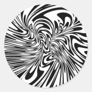 abstract zwart-wit ronde sticker