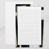 Abstract zwart-wit schilderen briefpapier (Voorkant / Achterkant)