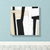 Abstract zwart-wit schilderen canvas afdruk (Insitu (Houten vloer))