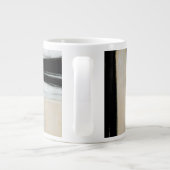 Abstract zwart-wit schilderen extra grote mok (Achterkant)