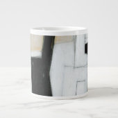 Abstract zwart-wit schilderen extra grote mok (Voorkant)