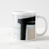 Abstract zwart-wit schilderen extra grote mok (Rechts)