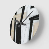 Abstract zwart-wit schilderen ronde klok (Hoek)