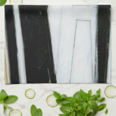 Abstract zwart-wit schilderen theedoek (Gevouwen)