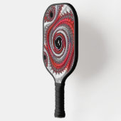 Abstract zwart-wit Spiral Fractal Monogram Pickleball Paddle (Links)