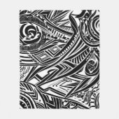 Abstract zwart-wit tribaal fleece deken (Voorkant)