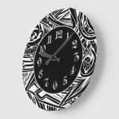 Abstract zwart-wit tribaal grote klok (Hoek)