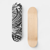 Abstract zwart-wit tribaal skateboard (Voorkant)