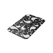 Abstract zwart-wit Tulip Paisley Floral Badmat (Gekanteld)