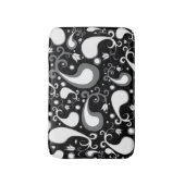 Abstract zwart-wit Tulip Paisley Floral Badmat (Voorkant Verticaal)