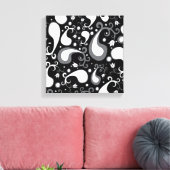 Abstract zwart-wit Tulip Paisley Floral Canvas Afdruk (Insitu (Woonkamer))