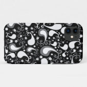 Abstract zwart-wit Tulip Paisley Floral Case-Mate iPhone Case (Achterkant (horizontaal))