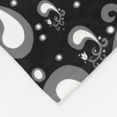 Abstract zwart-wit Tulip Paisley Floral Fleece Deken (Hoek)