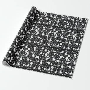 Abstract zwart-wit Tulp Paisley Bloem Cadeaupapier