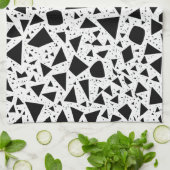 Abstract zwart-wit vormpatroon theedoek (Gevouwen)