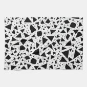 Abstract zwart-wit vormpatroon theedoek (Horizontaal)