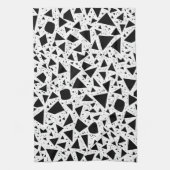 Abstract zwart-wit vormpatroon theedoek (Verticaal)