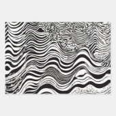 Abstract zwart-wit Wavy Inpakpapier Vel (Voorkant)