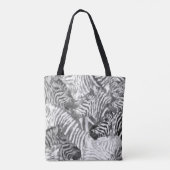 Abstract zwart-wit zebra kunst monogram draagtas (Achterkant)