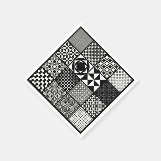 Abstract zwart-witpapier servetten (Hoek)
