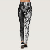 Abstract zwart-witpatroon leggings (Achterkant)
