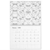 Abstract zwart-witpatroon met herhalend, s kalender (Feb 2026)