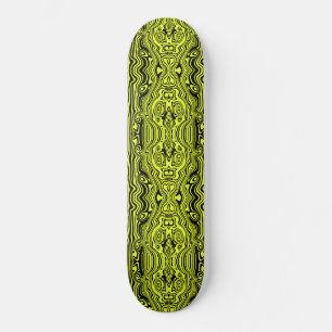 Abstract zwarte en neongroene lijnen -  skateboard
