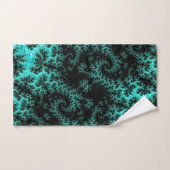Abstract zwarte groene fractie bad handdoek (Handdoek)