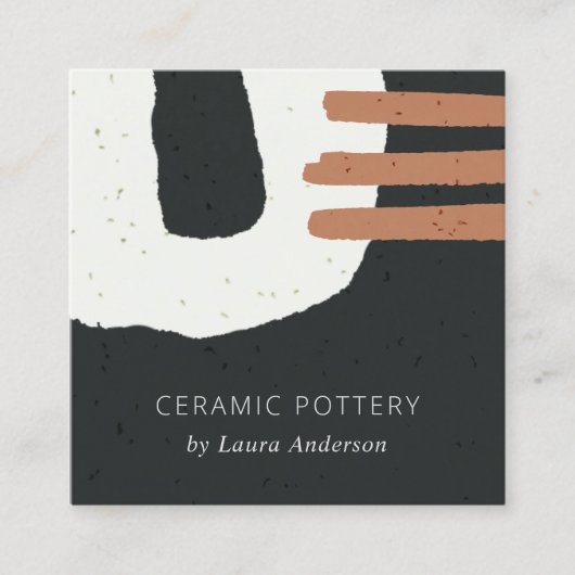 ABSTRACT ZWARTE WIT-RUST VAN CASAMISCHE TEXTUUR VIERKANTE VISITEKAARTJE (Voorkant)