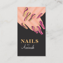 Abstract Zwirl Hands Nail Artist Visitekaartje