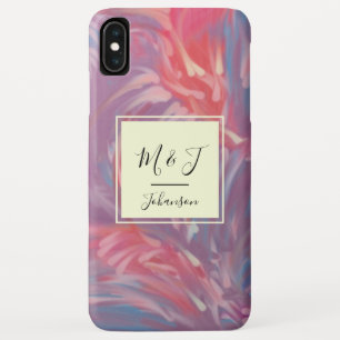 Abstract Zwirly Blue Lavender Paars Roze iPhone XS Max Hoesje