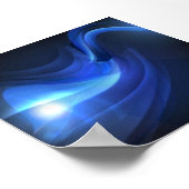 AbstractBlueWavesVectorBackground ROYAL BLUE BLACK Poster (Hoek)