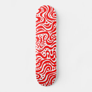 Abstracte 041211v2 - Rood op wit Skateboard
