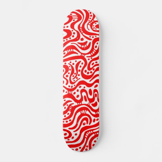 Abstracte 041211v2 - Rood op wit Skateboard (Voorkant)