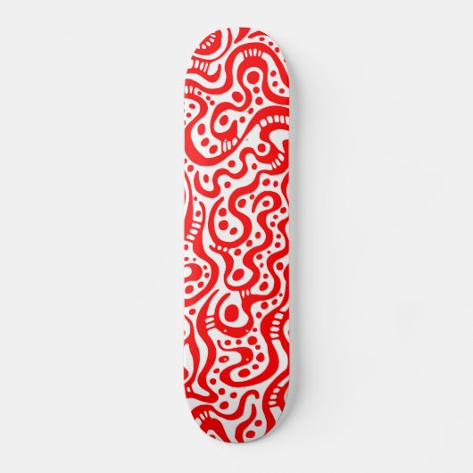 Abstracte 041211v3 - Rood op wit Skateboard (Voorkant)