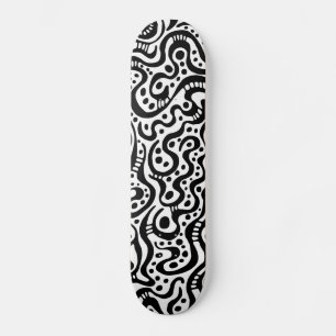 Abstracte 041211v3 - Zwart op hout Skateboard