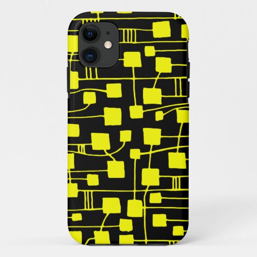 Abstracte 111211 - Geel op zwart Case-Mate iPhone Case (Achterkant)
