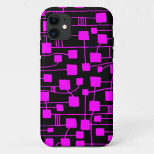 Abstracte 111211 - Magenta op zwart iPhone 11 Hoesje