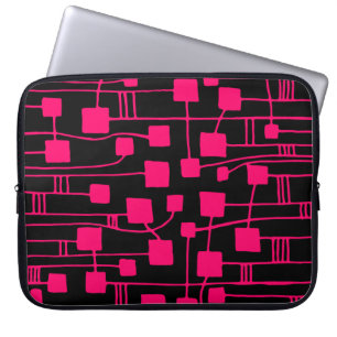 Abstracte 111211 - Neon Red op zwart Laptop Sleeve